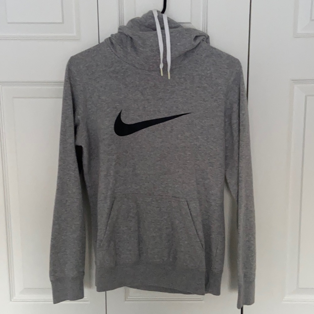 Nike pullover sweatshirt. Size small. Color grey with black swoosh.